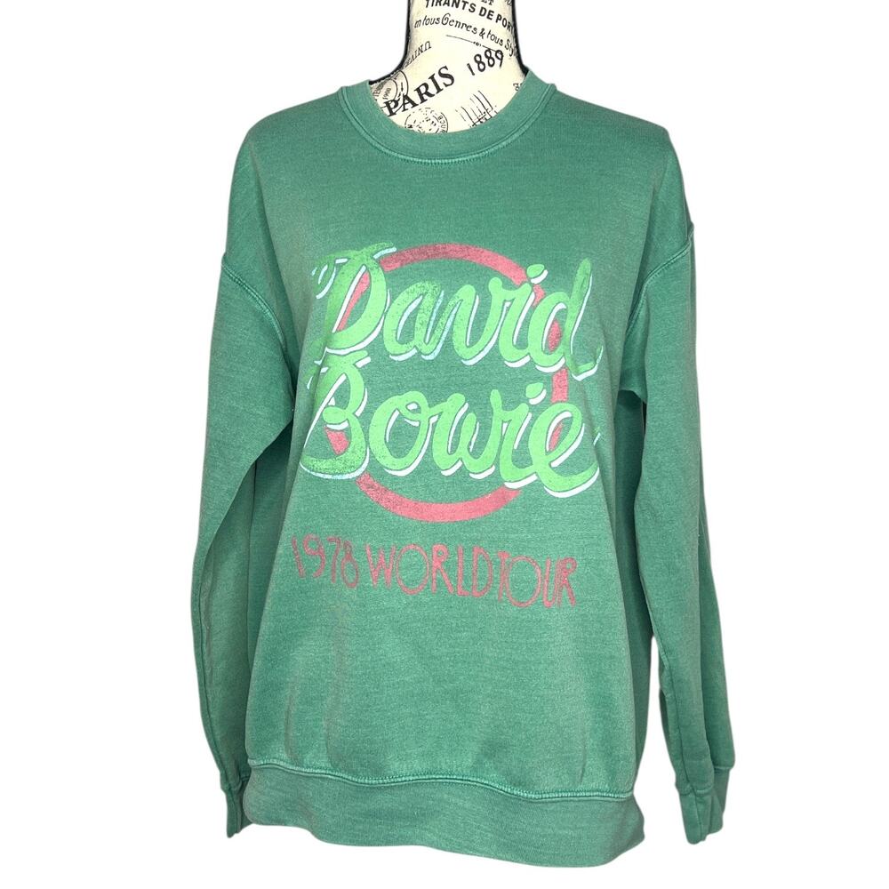 David Bowie (S) 1978 World Tour Logo Crewneck Fitted Sweatshirt
